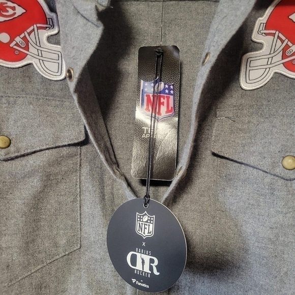 NFL x Darius Rucker Buffalo Bills Gray Gaucho Pearl snap Flannel Shirt size medi - Picture 6 of 10